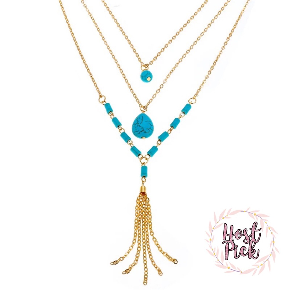 2xHP‼️3/$30 Tassel Boho Multilayer Gold Necklace
